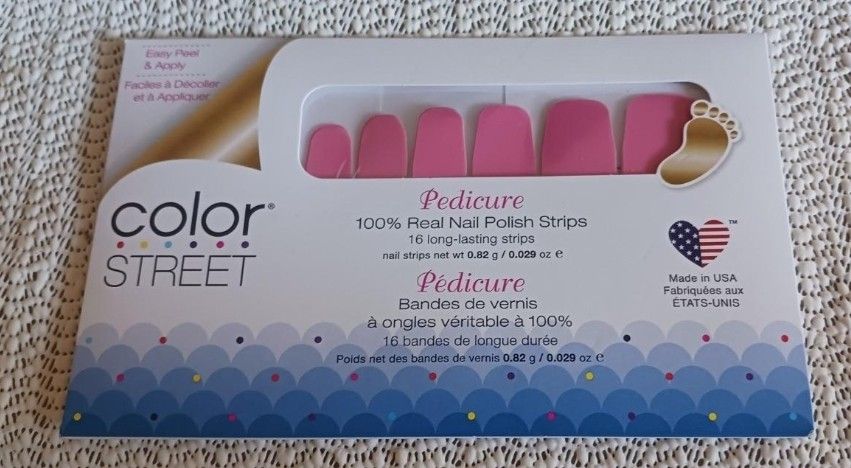 Color Street Nail Polish Strips Pedicure, "Strawberry Sunrise