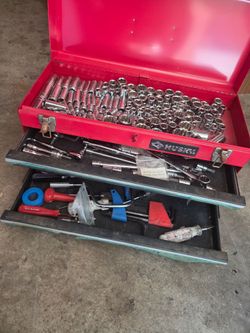 Tools and box.