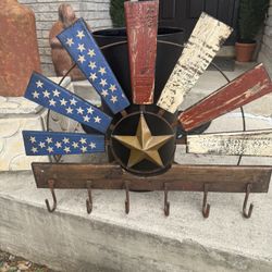 Rustic Wood Windmill Hooks