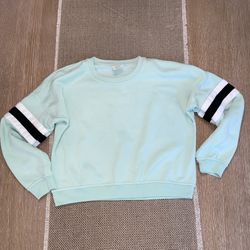 Size Medium Mint Green Soft Cropped Crew Neck Sweatshirt