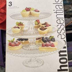 Home essentials three tier glass desert tower