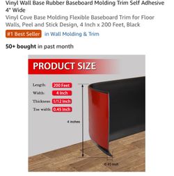 FONUNO Vinyl Baseboard Molding Trim 200f