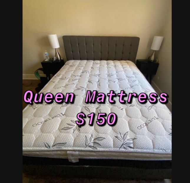 BRAND NEW PILLOW TOP MATTRESSES ✅ COLCHONES NUEVOS PILLOW TOP 💯‼️ QUEEN SIZE $150 ❌ $210 With Box Spring FULL SIZE $140❌ $200 With Box Spring💥