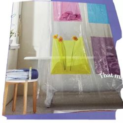 Wild Sage 72-Inch x 72-Inch Peyton Pockets PEVA Shower Curtain - New In Package