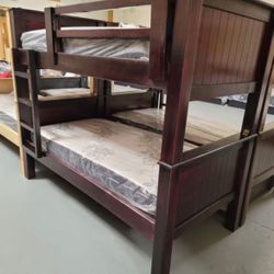Twin-twin Bunk Bed With Mattress Included
