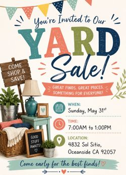 Yard Sale! Sunday May 31st