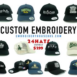 Custom Hats! Embroidery - Hats, Tshirts, Beanies, Jackets And More.