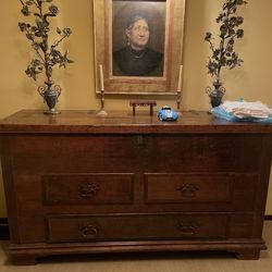 18th century antique hope chest / console table