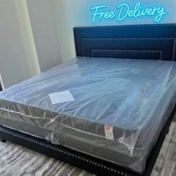 New King Size Bed Frame With MATTRESS And Box spring Set King BED Set New // FREE DELIVERY 