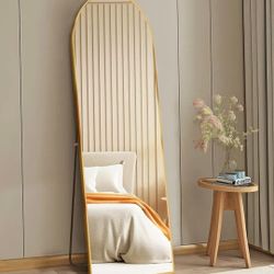 Full-Length Mirror, Aluminum Alloy Frame Floor Mirror, Standing Dressing Mirror for Bedroom
