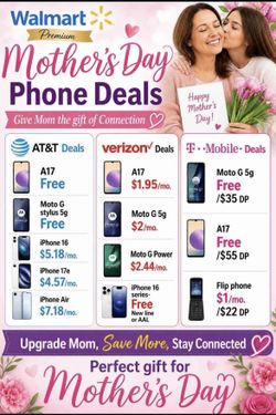 FREE AT&T , VERIZON, & T-MOBILE PHONES THIS MOTHERSDAY WEEKEND