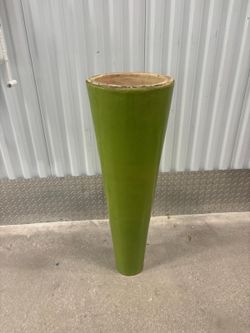 Light green ceramic planter..with hole in the bottom… 35” high 11” round.. $60