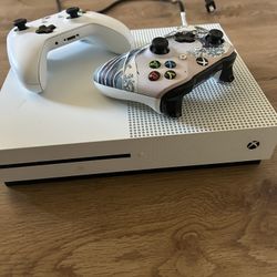 Xbox One With One Custom Controller And One Original Controller 