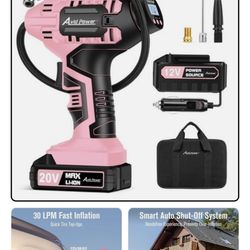 Brand New 20V Cordless Portable Air Compressor W/Digital Pressure Gauge,Rechargeable Battery