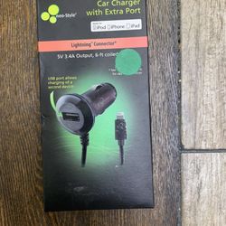 iPhone Car Charger With Alternative Port 