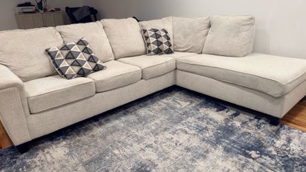 Two-section sofa with a chaise