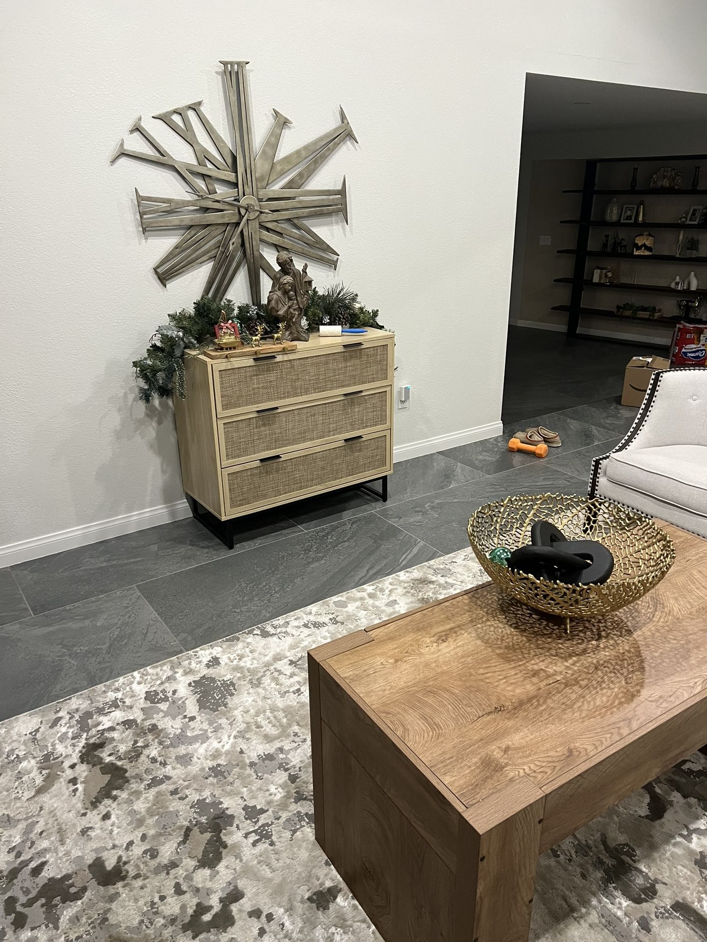 Modern 3-Drawer Wood Dresser – 34” x 37.5” x 17”