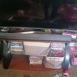 TV Stand With Glass Shelves With Reclining Couch