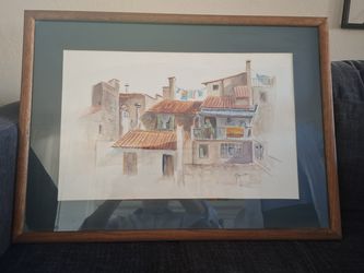 Original watercolor painting "Old Town Palma, Mallorca"