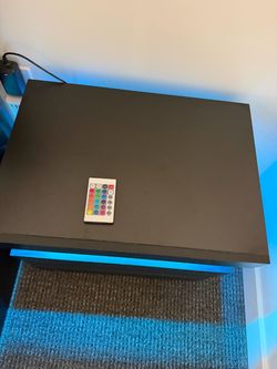 Set of 2 Modern Black Nightstands with LED Lights – $150