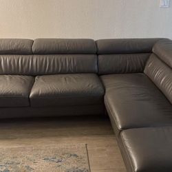Real Italian Leather Sectional Couch for Sale
