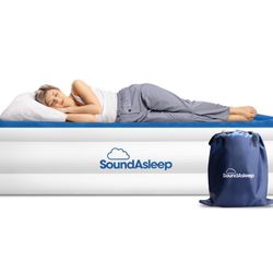 SoundAsleep Dream Series Luxury Air Mattress with ComfortCoil Technology & Built-in High Capacity Pump for Home & Camping- Double Height, Adjustable, 