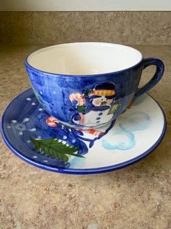 Matching Christmas plate & Large cup