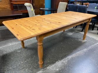Natural Finish Rectangular Turned Leg Extension Table