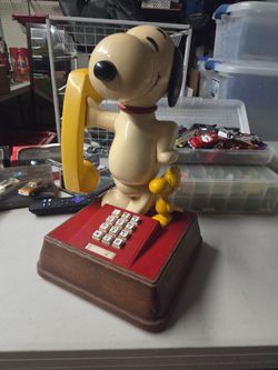 Vintage 1976 Snoopy Woodstock Telephone Peanuts Works!