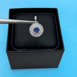 Natural Diamond Pendant In 14k White Gold 