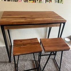 Real Wood Kitchen Table/bar table with Stools