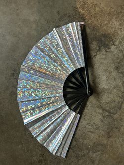 Silver 13 Inch Hand Fan Beyonce