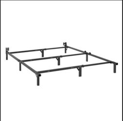 Mainstays 7 Twin/Full/Queen Size Adjustable Metal Bed Frame, Black, Box Spring Required