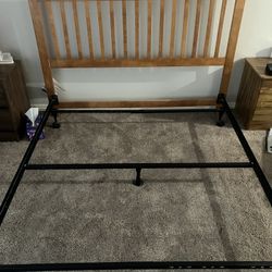 Queen Bed Headboard + Metal Frame 