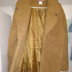 Womens Full Length Sherpa Coat Size Large By Tudor Court New