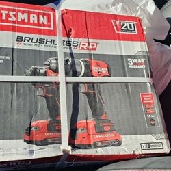 New In Box, Never Opened CRAFTSMAN V20 RP 20-volt Max 2-Tool Brushless Power Tool Combo Kit with Soft Case (2-Batteries Included and Charger Included)