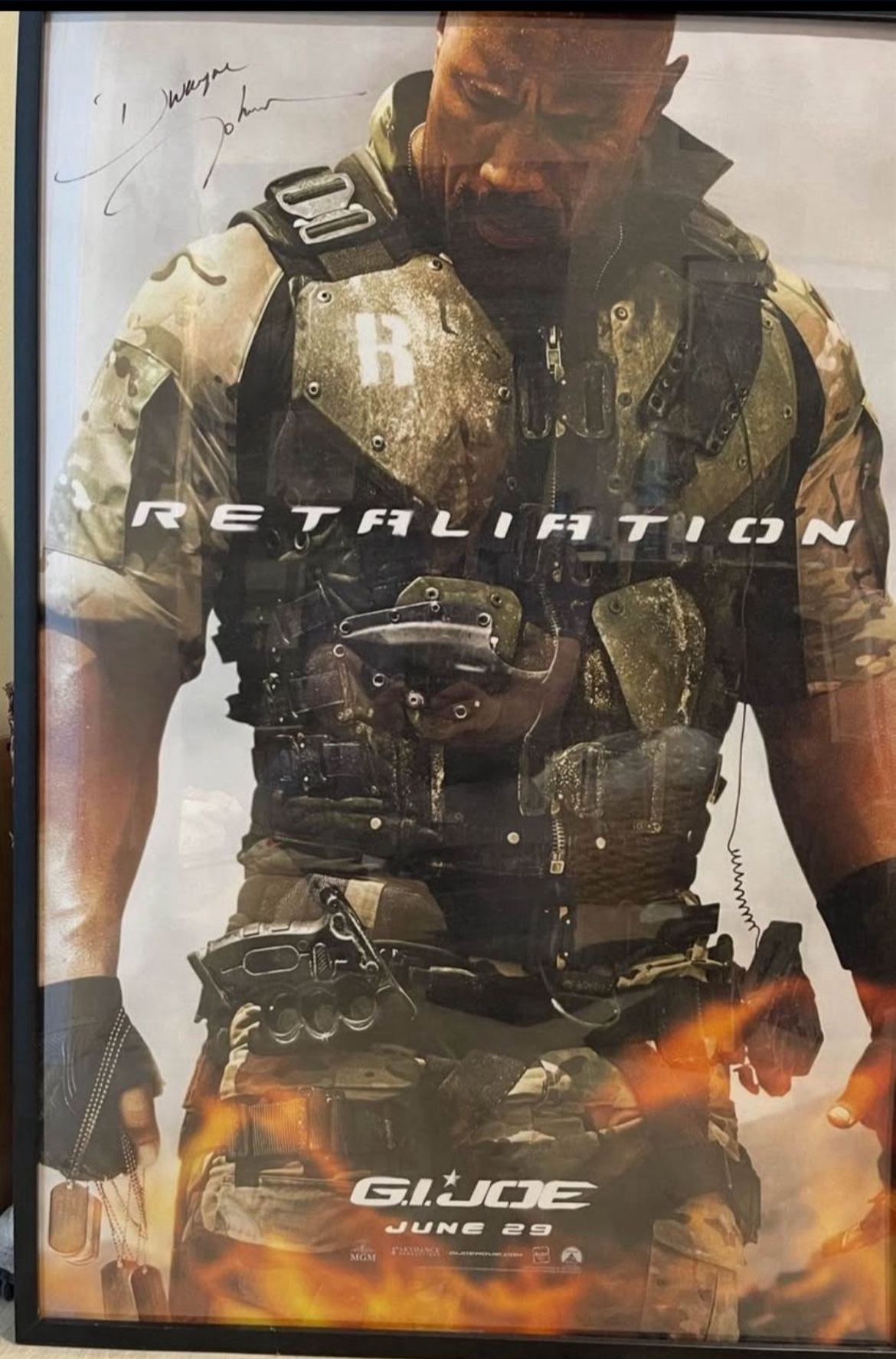 Dwayne The Rock Johnson Autographed Frame Display