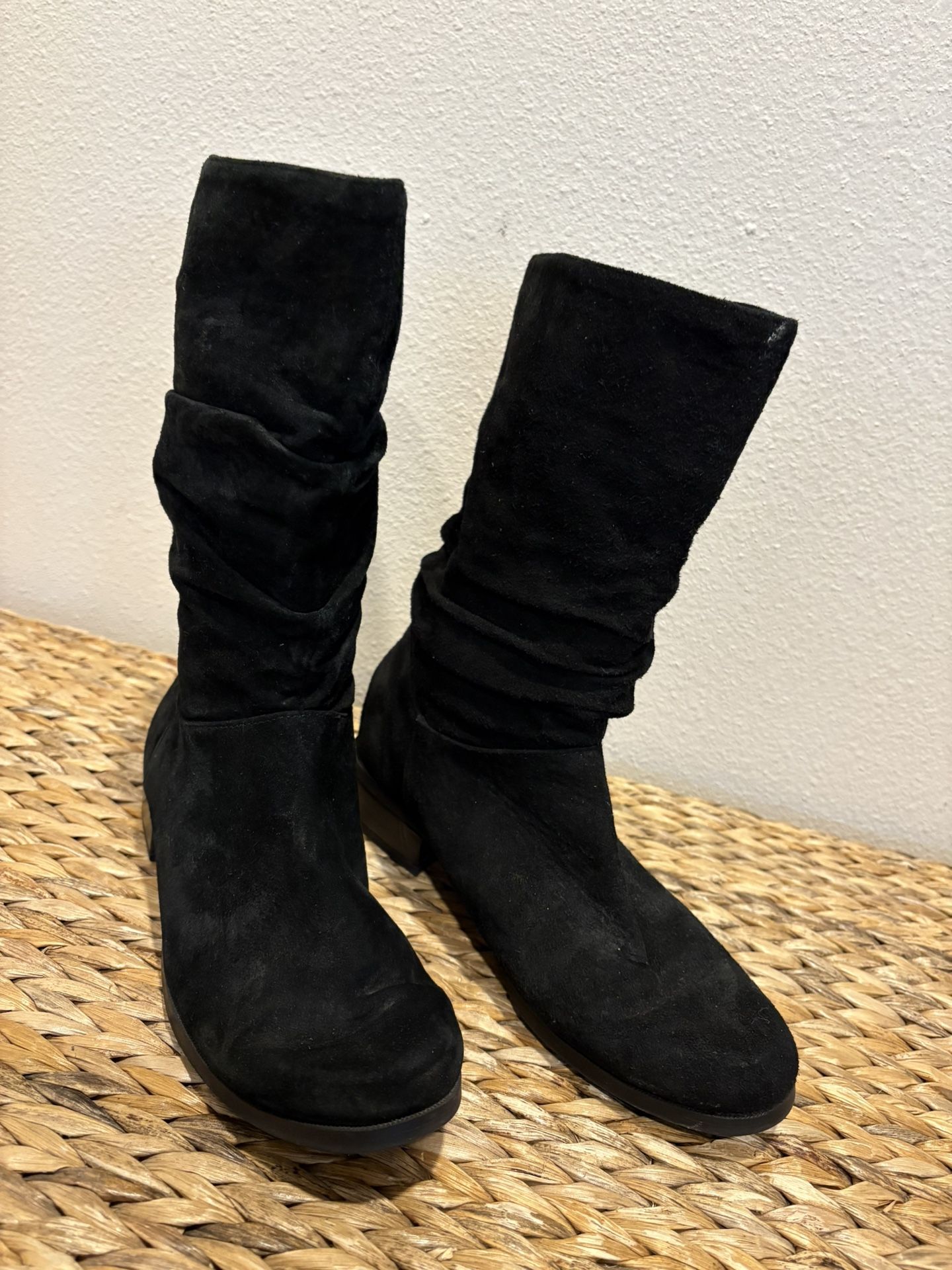 Women’s Basic Editions Black Leather Boots size 8 Shoes