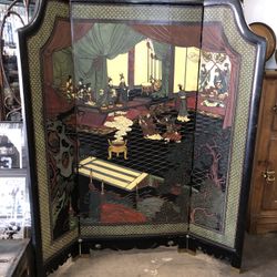 Large Vintage Chinese 3 Part Screen 