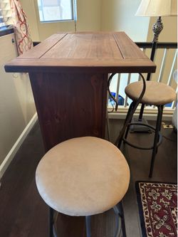 Rustic bar and stools