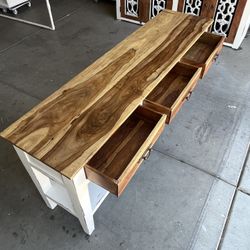ACACIA WOOD FARMHOUSE CONSOLE, CREDENZA, ENTRY PIECE OR COUCH TABLE 