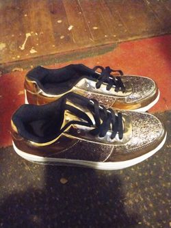 Gold Shiny Shoes -Casual