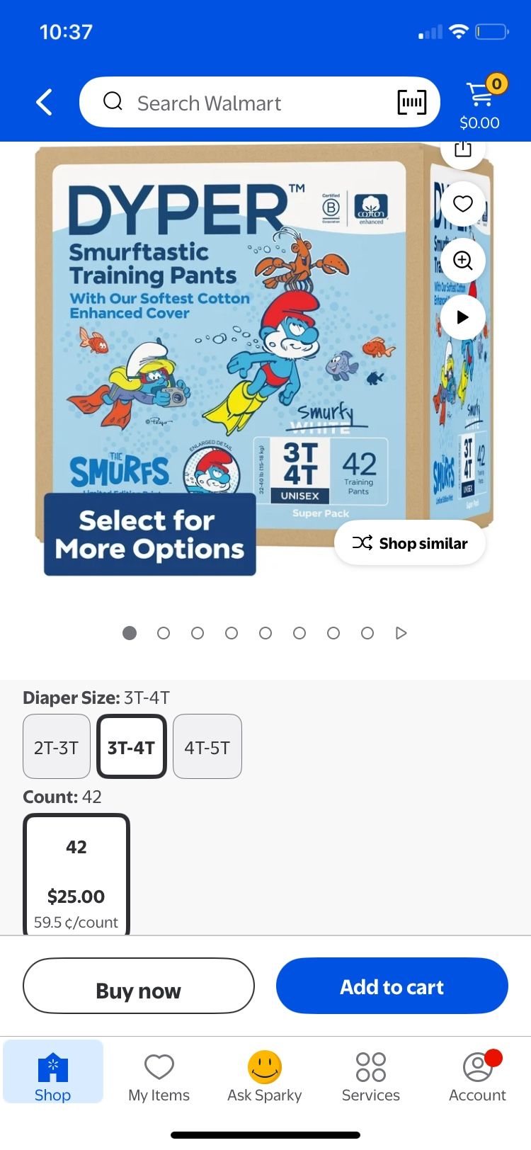 DYPER Smurf Training Pants 3t4t