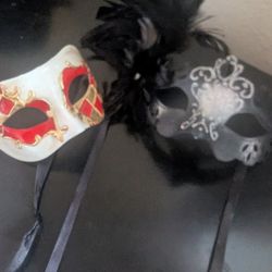Plastic/Paper Mache Painted Masquerade Masks