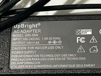 Upright D80-56W 14v 4A adapter