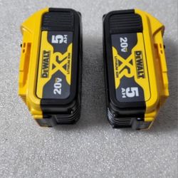 DEWALT XR 20V BATTERY SET OF TWO 5AH NEW