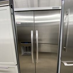KitchenAid Side By Side 36” Built In Refrigerator Counter Depth 