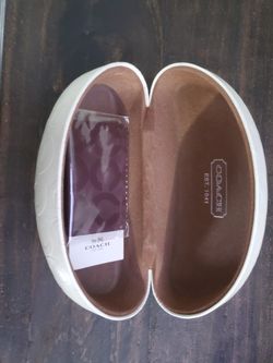 Coach glasses case with cleaning cloth