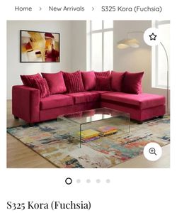 NEW FUCHSIA PINK SECTIONAL SOFA, INCLUDING FREE DELIVERY ORDER HERE PAY UPON ARRIVAL