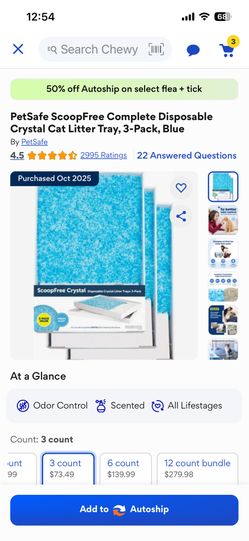 PetSafe ScoopFree Complete Disposable Crystal Cat Litter Tray, Blue